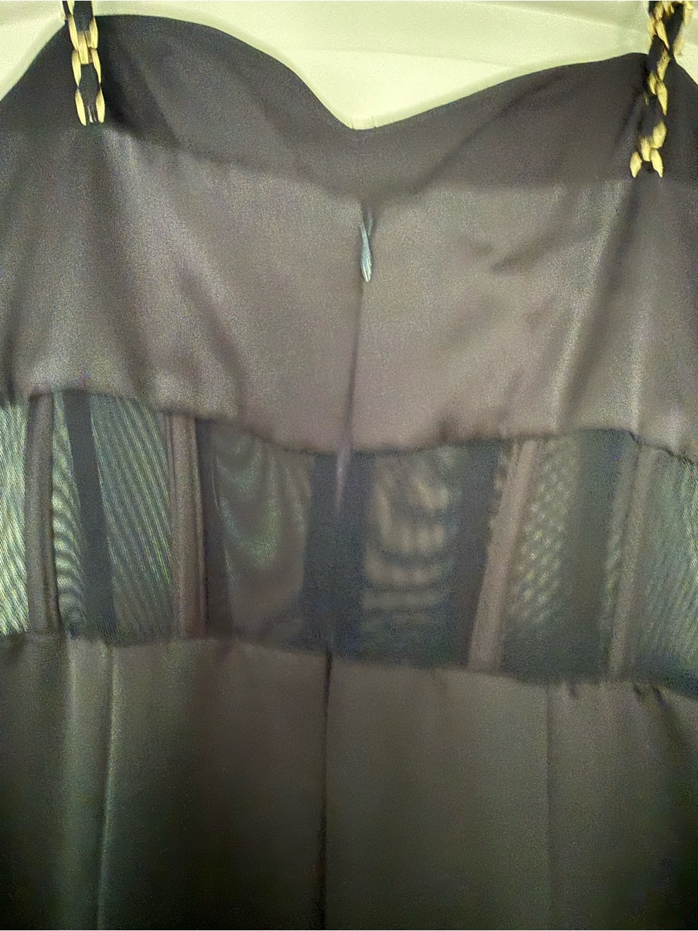 Aqua Midnight Navy Satin Bustier Maxi Dress with Sheer Waist - Picture 9 of 10